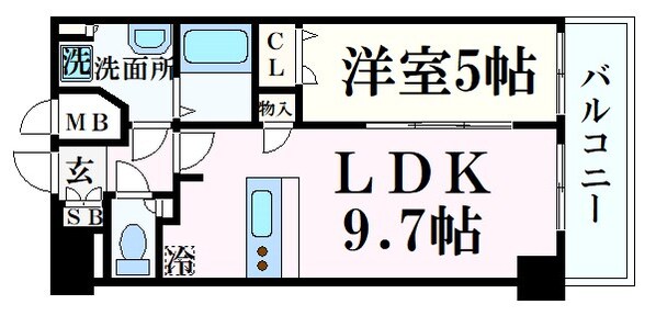 神戸三宮駅 徒歩7分 14階の物件間取画像